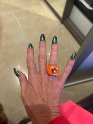 Anillo chuche naranja y dorado