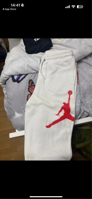 Jordan Sudadera y Pantalón Blanco Rojo
