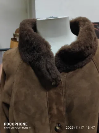 Cappotto lungo montone shearling marrone