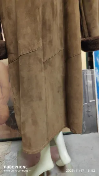 Cappotto lungo montone shearling marrone