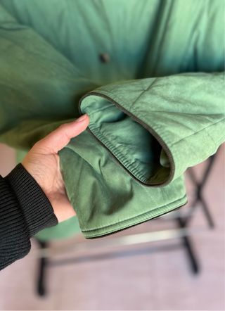 Chaquetón Vintage Verde Bordado Good Luck