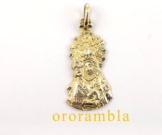 Colgante Virgen con Niño Jesús Oro 18k