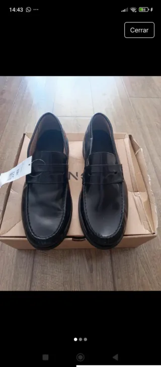 Castellanos /mocassins negros Mango Talla 44