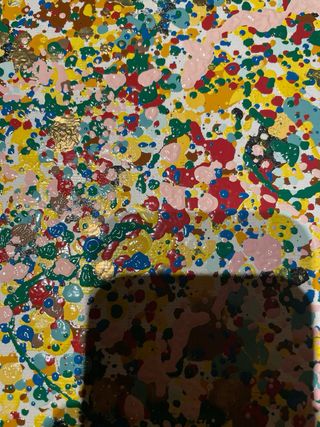 Dipinto ad olio su tela multicolore