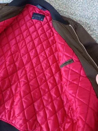 Chaqueta Zara Bomber Verde Marrón Talla M