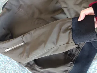 Chaqueta Zara Bomber Verde Marrón Talla M