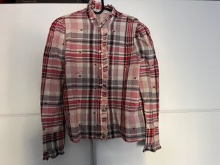 Camisa cuadros mujer Zara con bordados