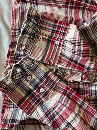 Camisa cuadros mujer Zara con bordados