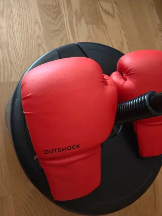 Kit Punching Ball + Guantes Boxeo Rojos