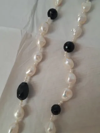 Collar Perlas Cultivadas y Ónix