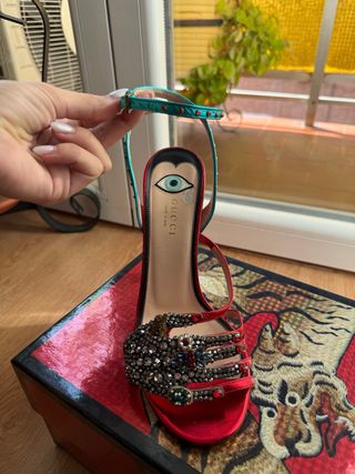 Gucci Wangy Jeweled Sandal