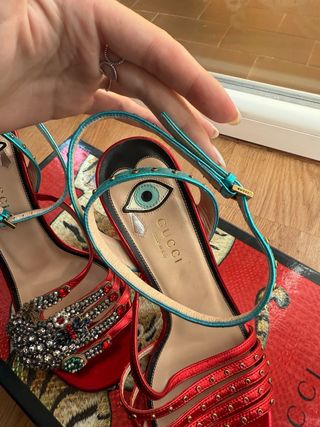 Gucci Wangy Jeweled Sandal