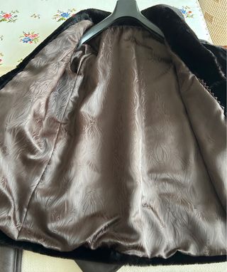 Abrigo Piel Mouton Negro y astracán