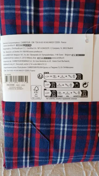 Camisa cuadros TEX / Talla XXL / SIN USO