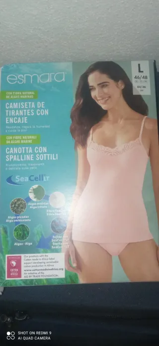 Camiseta tirantes Esmara encaje S verde