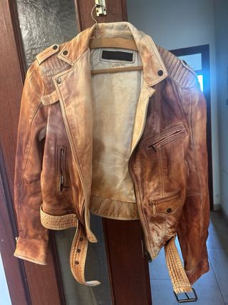 Chaqueta Biker Piel Zara Woman
