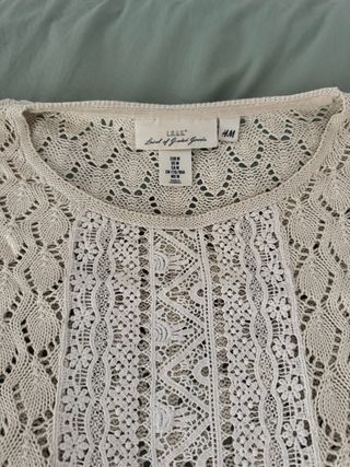 Jersey H&M Encaje Crema Talla M
