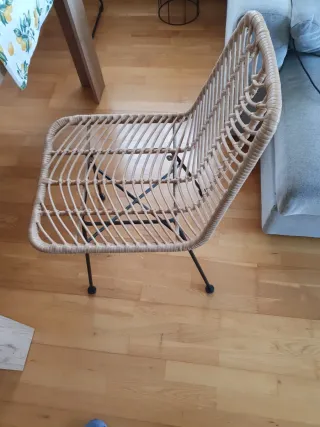 Pack 4 Sillas Ratán y Metal