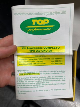 Kit Aspirazione COMPLETO TPR 360 OKO 28 NUEVO