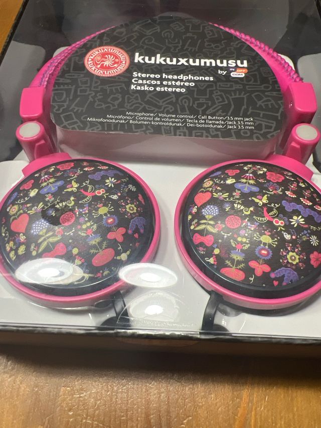 Auricolari Kukuxumusu rosa NUOVI con microfono