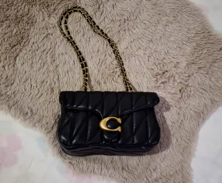 Bolso Coach Piel Negro Dorado
