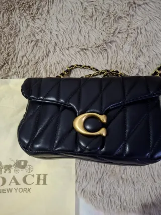 Bolso Coach Piel Negro Dorado
