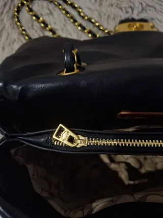 Bolso Coach Piel Negro Dorado