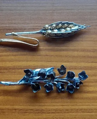 Spiga e mughetto in argento