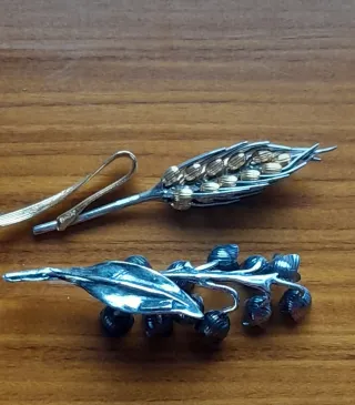 Spiga e mughetto in argento