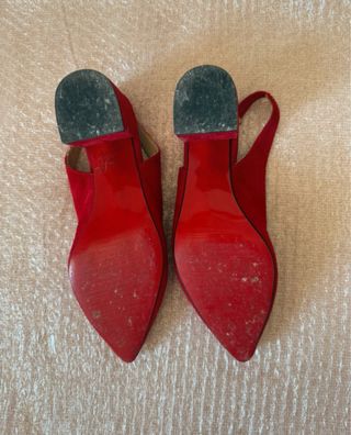 Sandalias rojas tacón bloque Talla 38