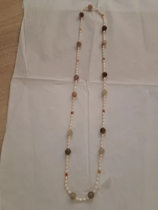 Collar Perlas cultivadas y Cuarzo Rutilo