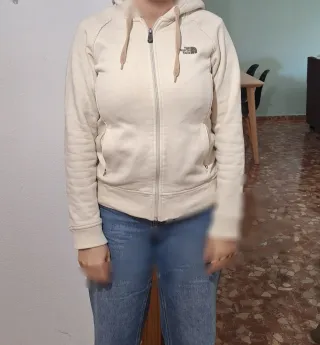 Sudadera The North Face beige cremallera