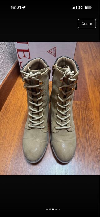 Botines Guess Beige y Marrón