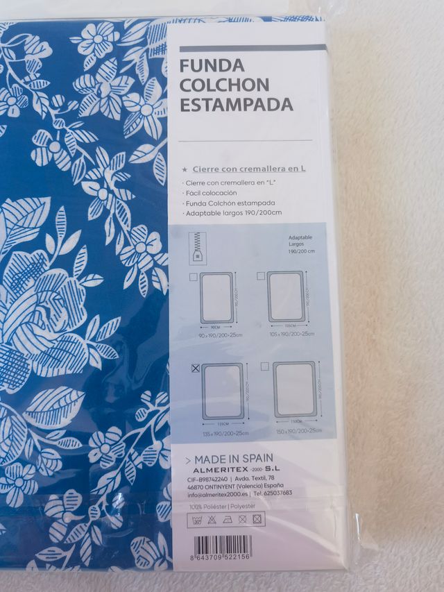 Funda Colchón Estampada Cierre Cremallera L 135CM