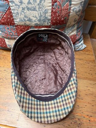 Gorra Campera/Visera de Cuadros Marrón Multicolor