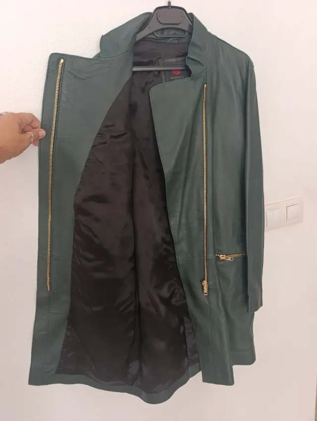 Giubbotto in pelle verde taglia M