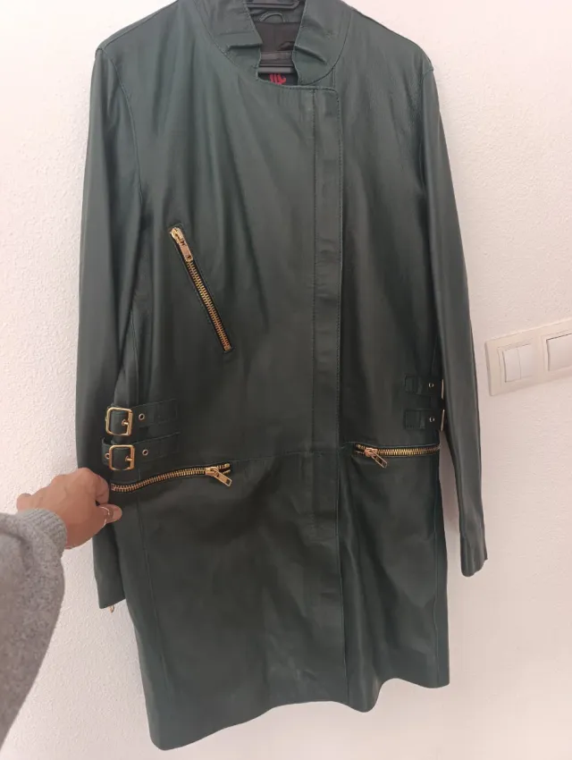 Giubbotto in pelle verde taglia M