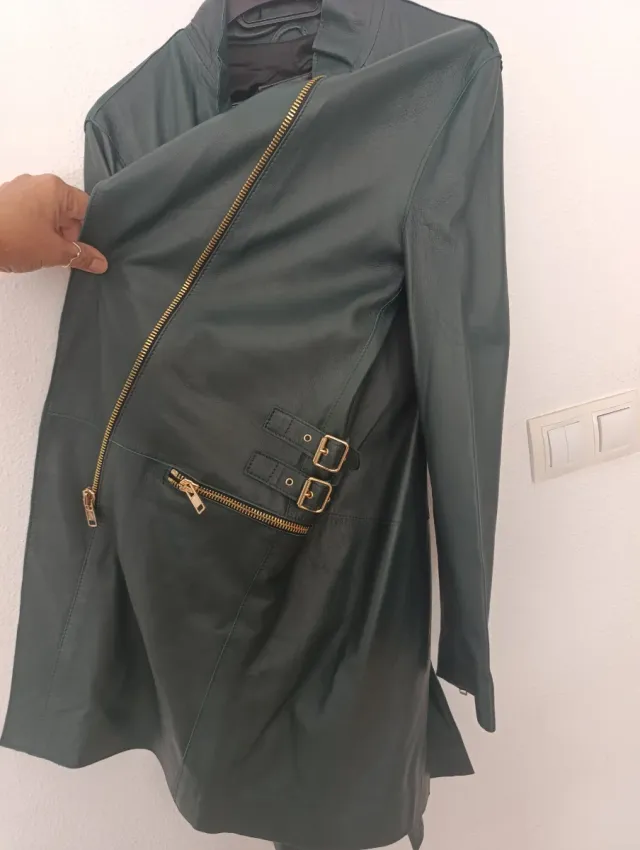 Giubbotto in pelle verde taglia M