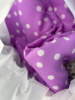 Tela flamenca bielástica malva y organdí blanco