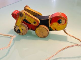 JUGUETE DE MADERA ANTIGUO DE ARRASTRE AÑOS 50