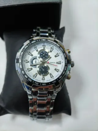 Reloj Curren Hombre Plata y Blanco