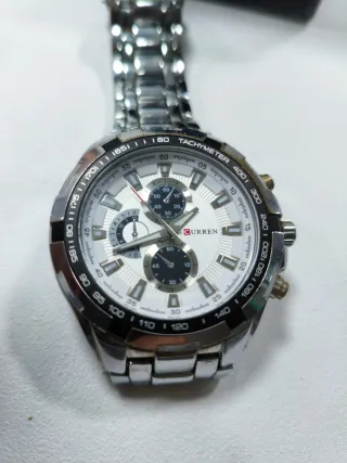 Reloj Curren Hombre Plata y Blanco