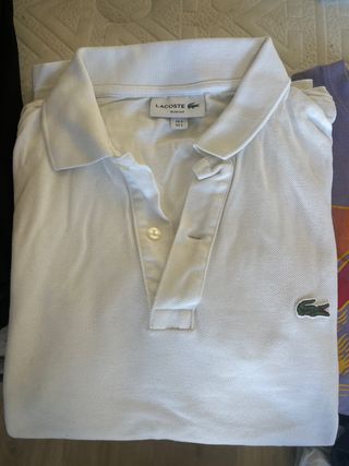 Polo Lacoste Blanco Talla S