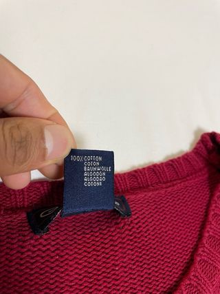 Jersey Gant Vintage Rojo de Punto Cuello Redondo L