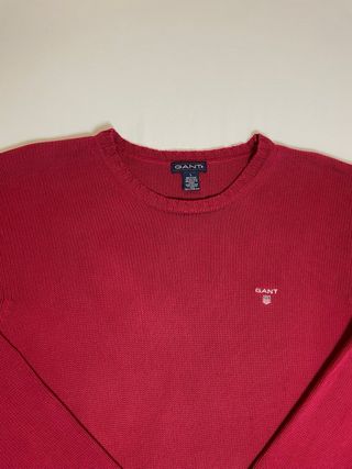 Jersey Gant Vintage Rojo de Punto Cuello Redondo L
