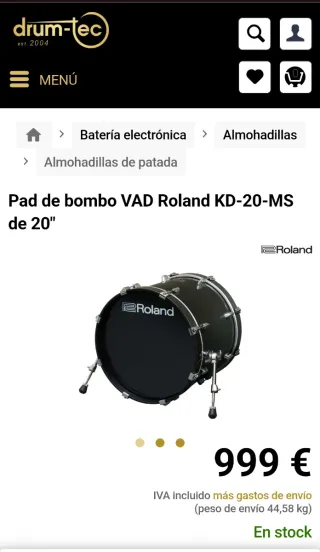 Pad Bombo Roland KD-20-MS 20