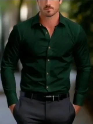 Camisa de vestir verde oscuro