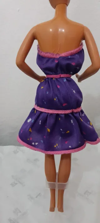 Abito Barbie vintage viola pois