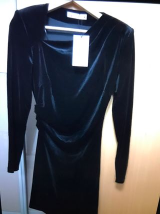 Vestido Zara Terciopelo Negro