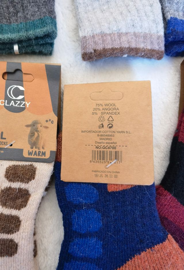 6 pares calcetines lana niño talla 23-26